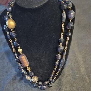 Express Elegant Gold and Black Beaded Necklace